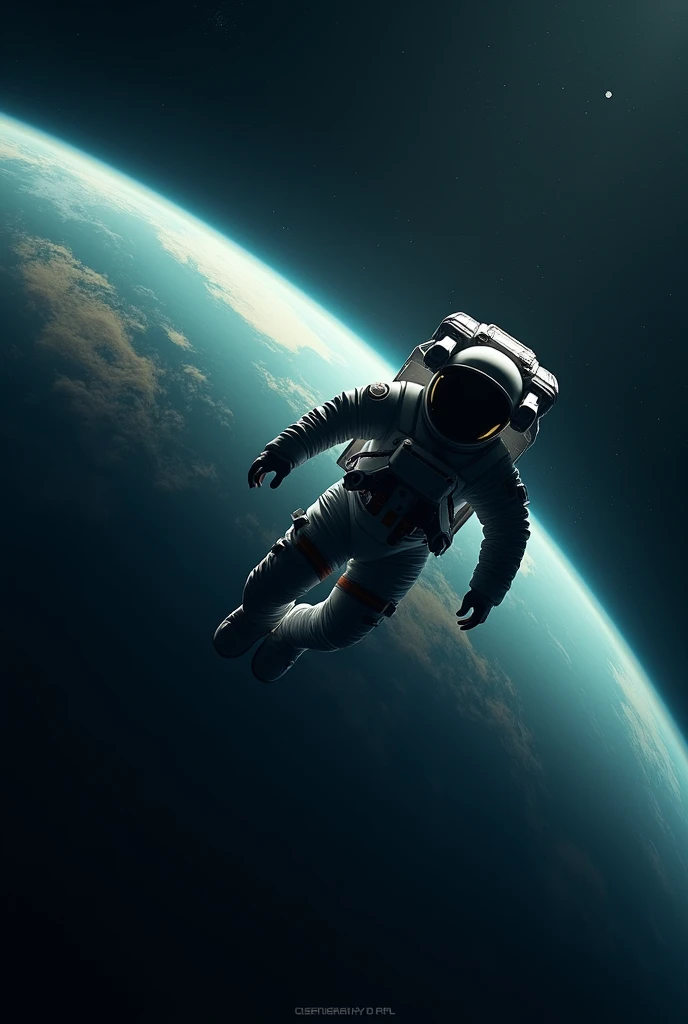 Spaceman falling towards earth