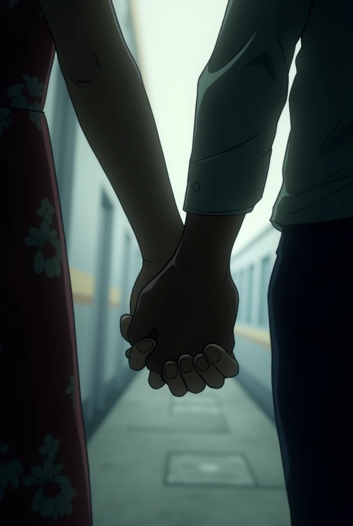 Man and women hand leaving