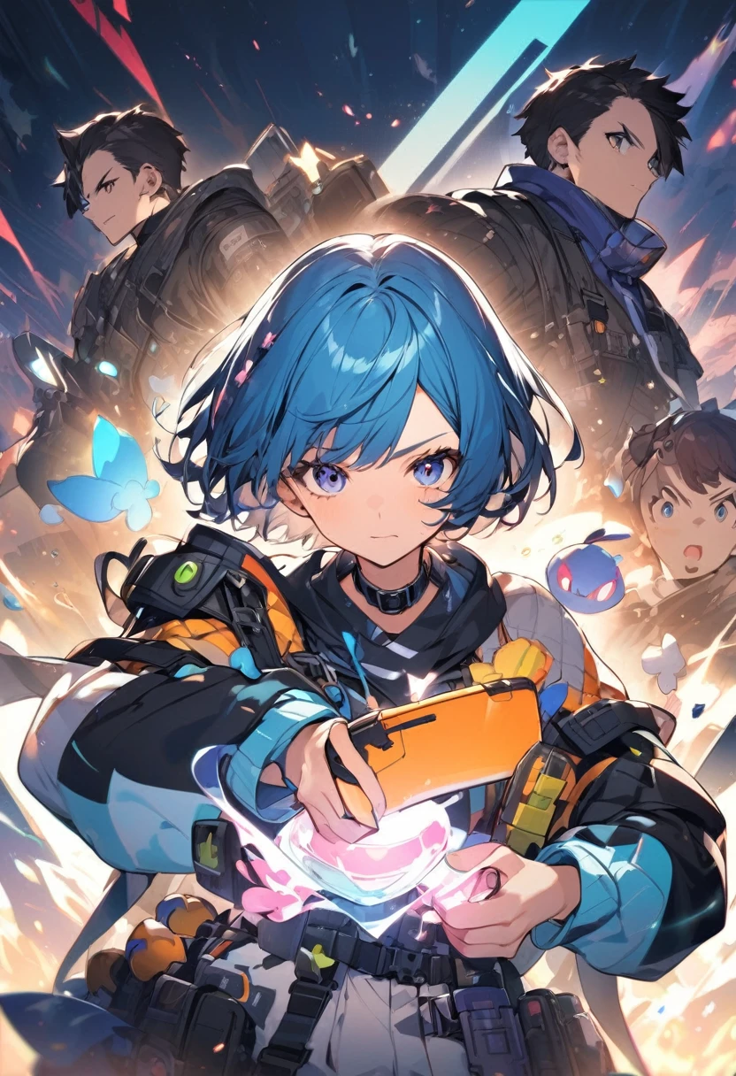 short-haired girl, video game character, 