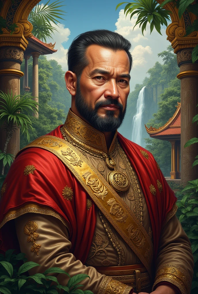 Potrait of Dato maharaja lela Malaysia and background of malaysia 