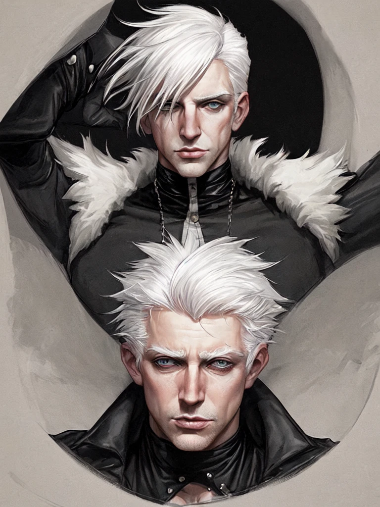 A sleazy, white-haired, narcissistic man