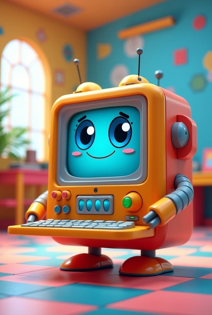 generate new type of computer for gaming or education it must be a cartoon type for easy drawing