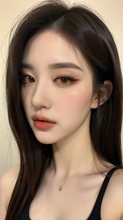 ((best quality, 8ก, Masterpiece :1.3)),   1 girl,   Beautiful women emphasize slender belly.: 1.3,   (long black hair),   Highly detailed face,   Highly detailed lips,    Detailed eyes,   Long eyelashes,    Makeup

(tank top)