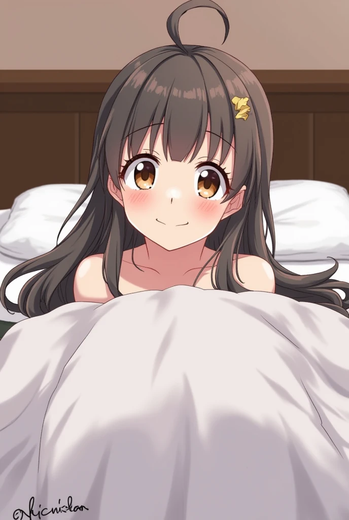 Anime girl gets creampied on the bed