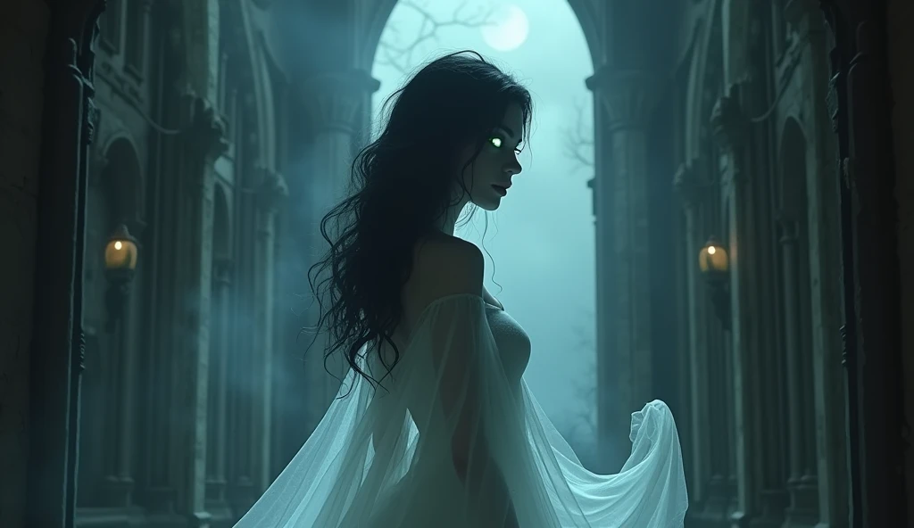 Beautiful vampire lady ghost