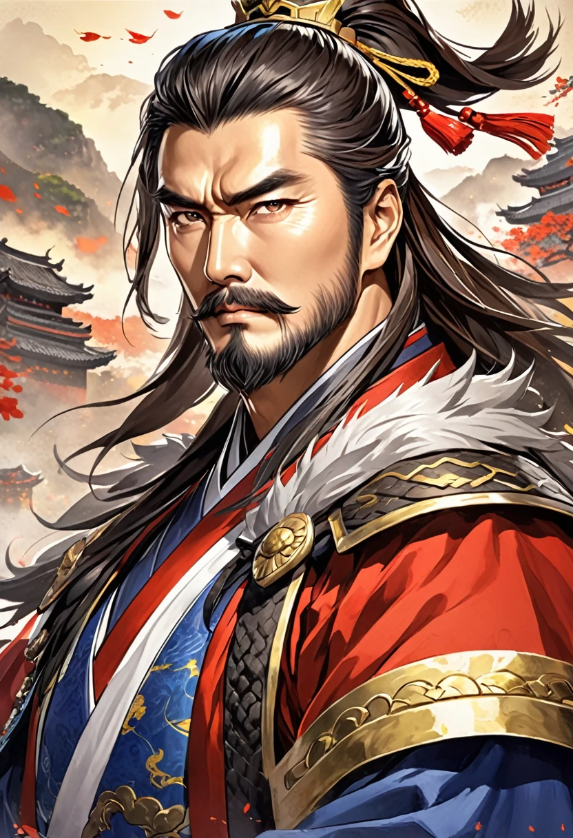 Three Kingdoms Cao Cao, middle aged man, charisma, leader, handsome,
