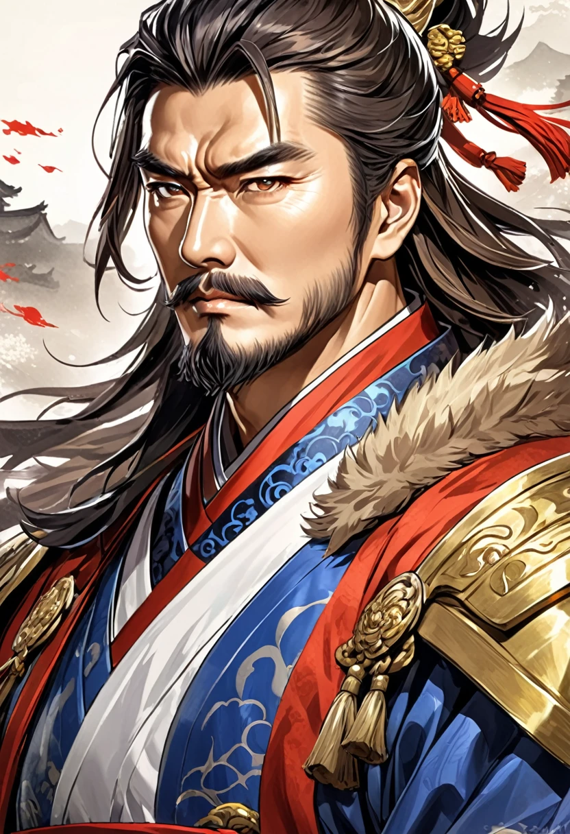 Three Kingdoms Cao Cao, middle aged man, charisma, leader, handsome,