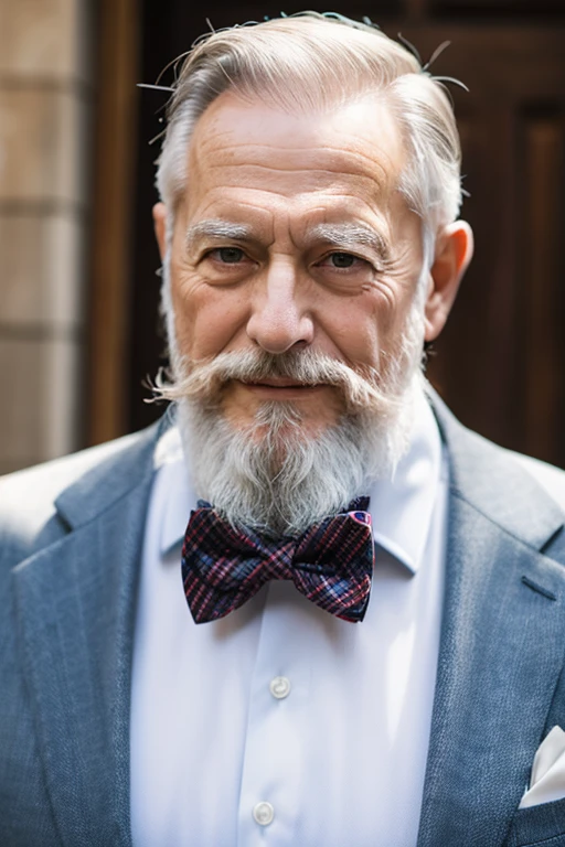 70 years old,Beard,Older age,American,A bow tie,suit