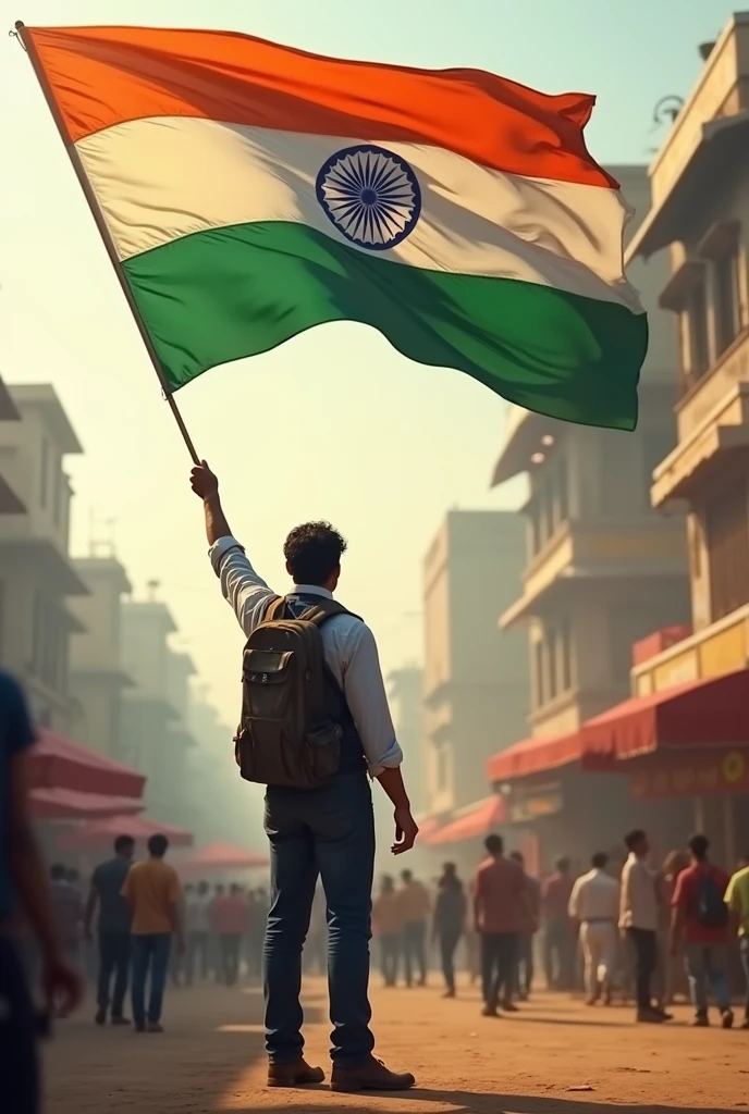 Rishu Editor Flying Indian flag in Public place