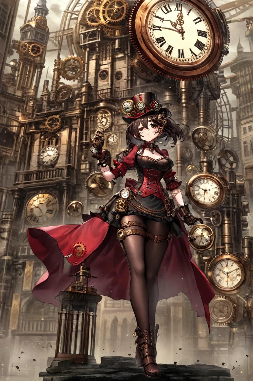 Android、Full Face、Female type、steampunk、clock tower
