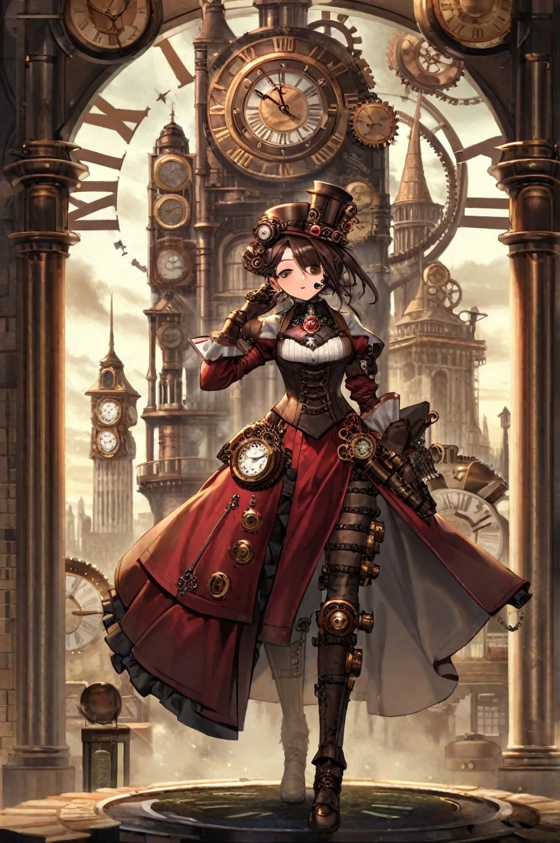 Android、Full Face、Female type、steampunk、clock tower