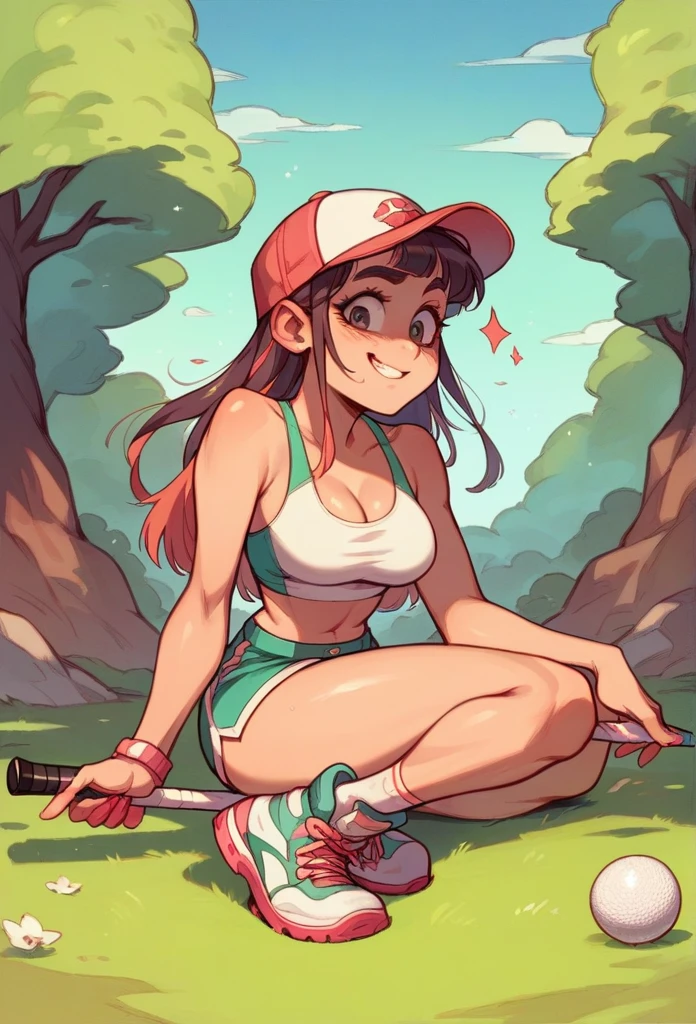 Golf girl big size cilicone tits