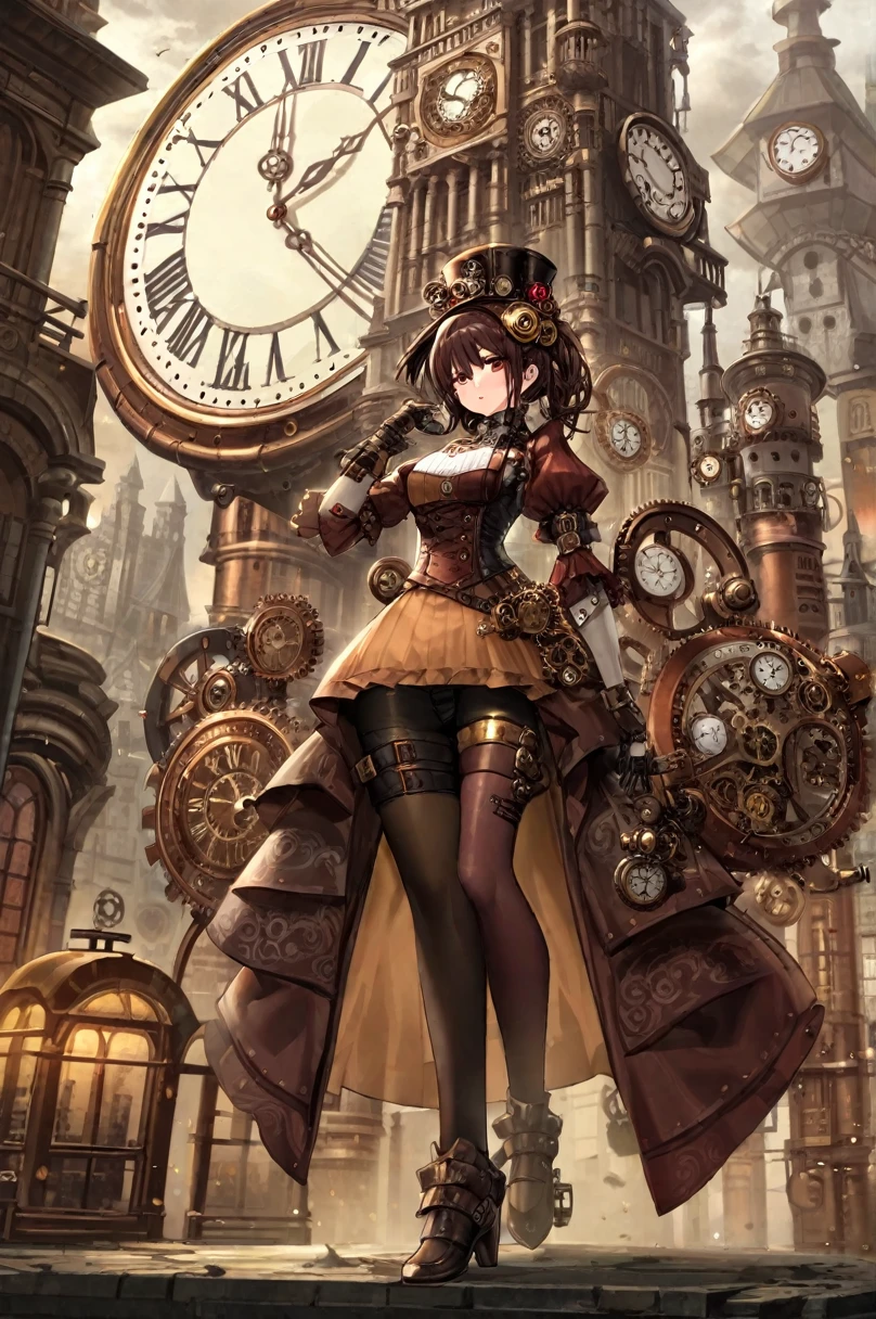 Android、Full Face、Female type、steampunk、clock tower