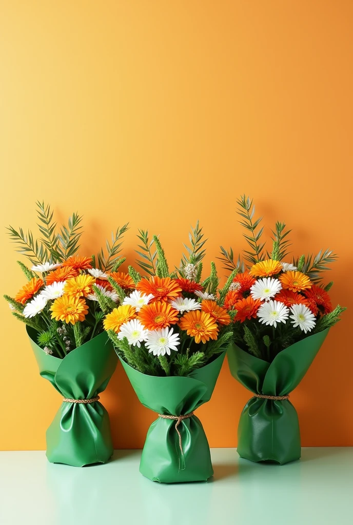 Tricolour of India flag flower bouquets