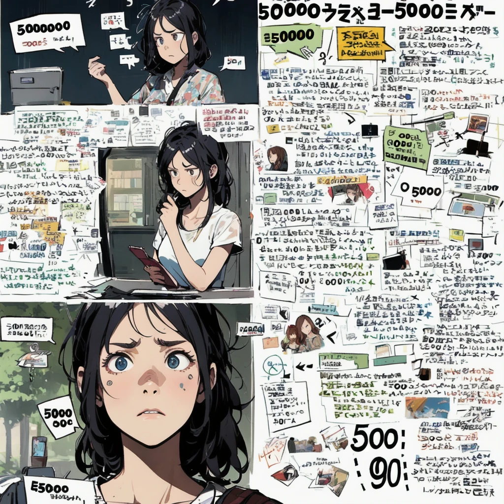 1girl, lost, (confused:1.8),(500 text:1.6)