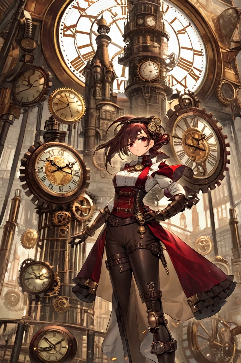 Android、Full Face、Female type、steampunk、clock tower