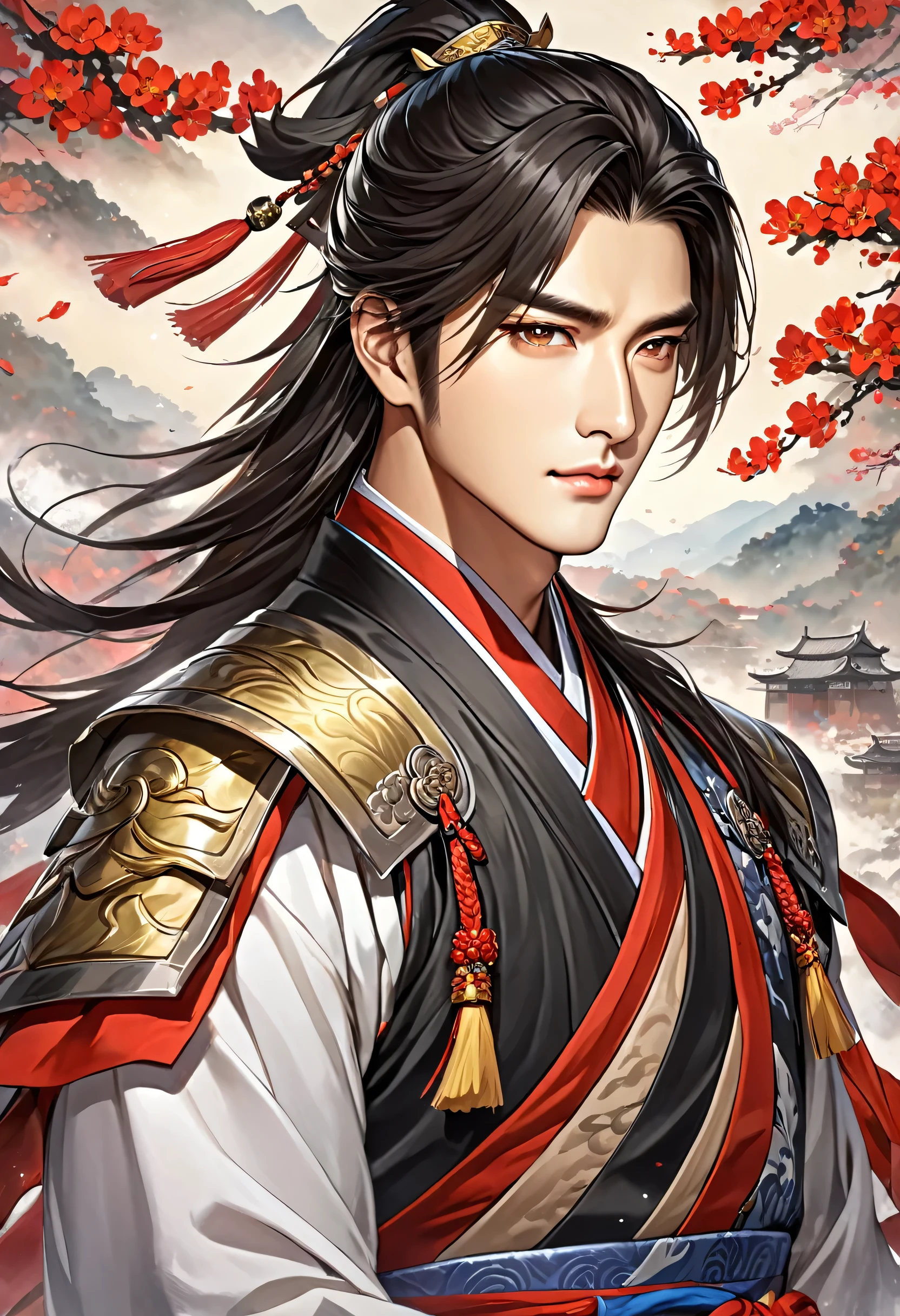 Three Kingdoms Zhou Yu, very handsome, 갑옷, 창술, 창, nice guy,