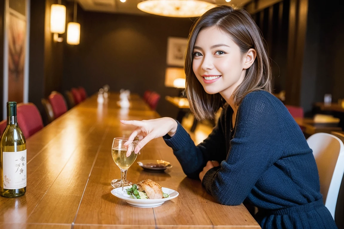 ((Highest quality、8k、masterpiece:1.3))、slimカップル、modelカップル、(Realistic, Intricate details:1.2), Japanese food、Buckwheat、Japanese sake、Shochu 、Amazing view of the sunset sky and clouds、A bright smile、The wonderfulness of smile、Bright image、Beautiful Face, blue eyes, The light shines on your face, blush, short hair,Bright Face、 (Age 37), Age 34, sparkling wine、Two beauties、Brown Hair、Shortcuts、Long sleeve shirt、dress、Beautiful woman 1, (slimな顔), (The body is slim), (Brown Hair), (Shortcuts), cheeks turn a little red,Attractive beauty、restaurant, In a prominent place (From the waist up) Nova Frog Style, actress, model, Upper Body, White wine, slim, smile, (smile: 1.15), Beautiful fine grain, Depth f/2,saturation, High Contrast, Strong light and shadow,Moist Body:1.5、3D texture、Delicate eyes、Brown Hair、The hair is very shiny、