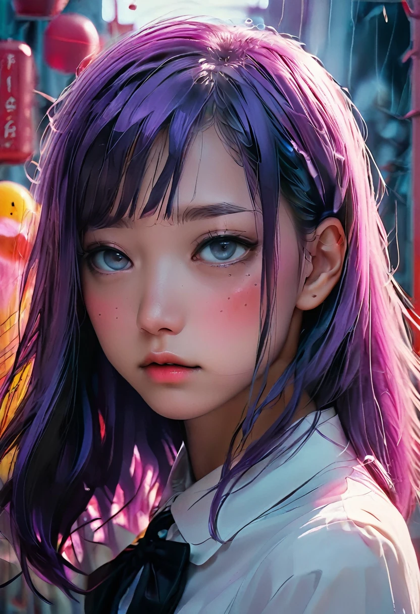 surreal horror, anime style, directed by Junji Ito, high contrast, vivid colors, eerie atmosphere, psychological tension, intricate line work, decapitated heads