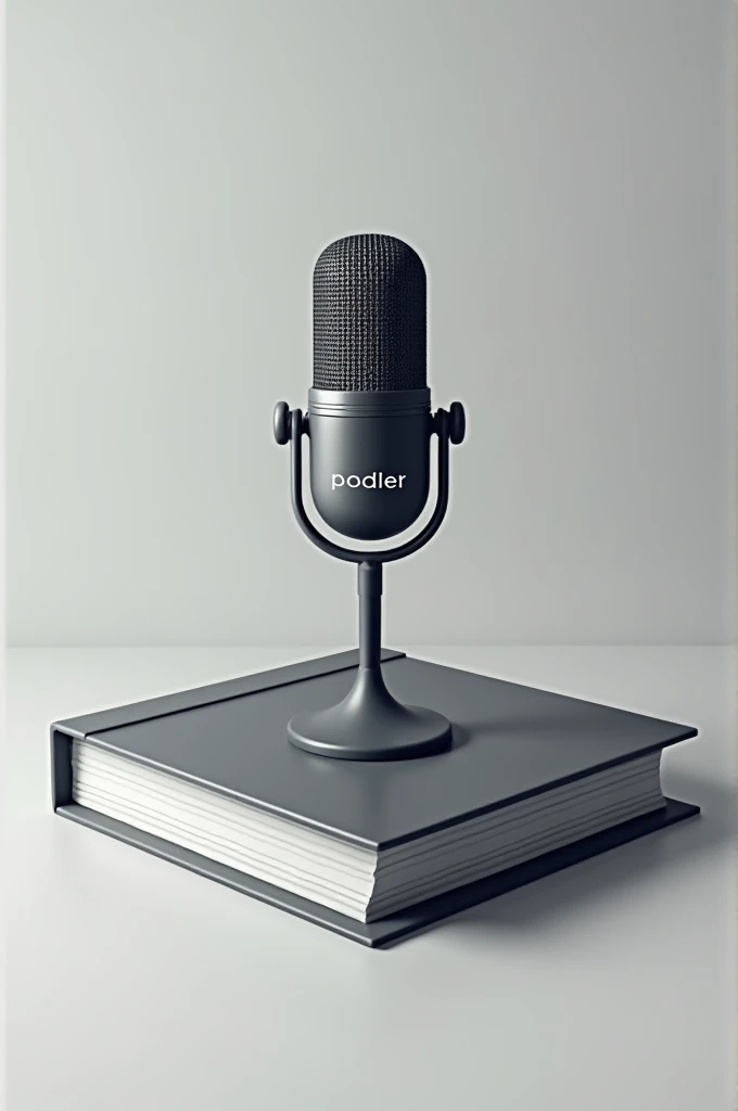 Book with a microphone in the middle, Written "podler"