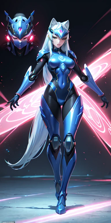a beautiful detailed Krystal Fox woman in a power suit similar to Samus, highly detailed face, intricate armor, glowing visor, futuristic scifi setting, volumetric lighting, dramatic cinematic lighting, vivid colors, 8k, photorealistic, masterpiece