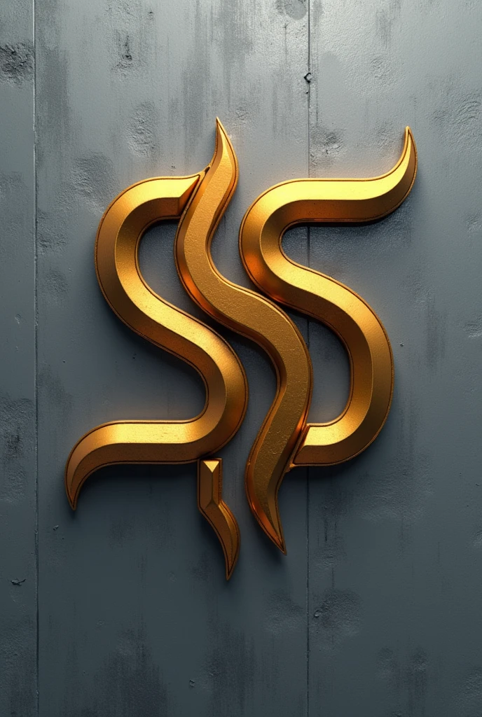 (photorealism:1.2),A logo that looks like a combined letter "S" and "B", font style looks more futuristic and the color is gold. The background should be a textured gray surface