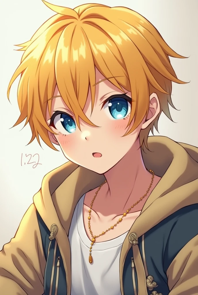  hot anime boy light yellow hair soft, blue eyes, emo, penis