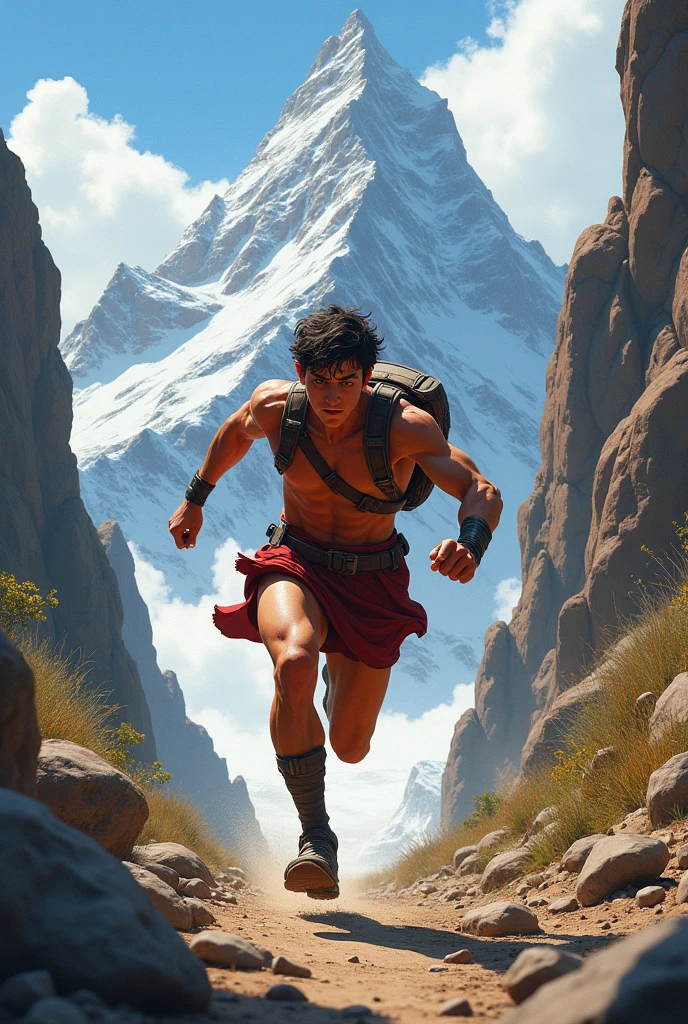 Ash running down a slope at Olympus