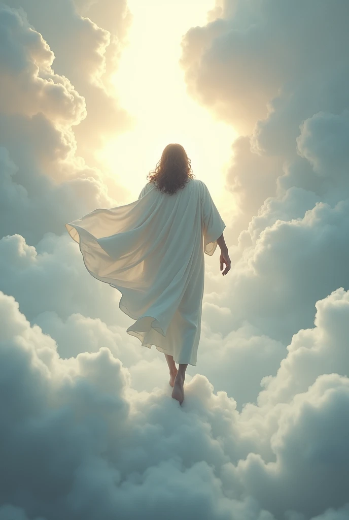 Jesus de Costa walking towards the clouds