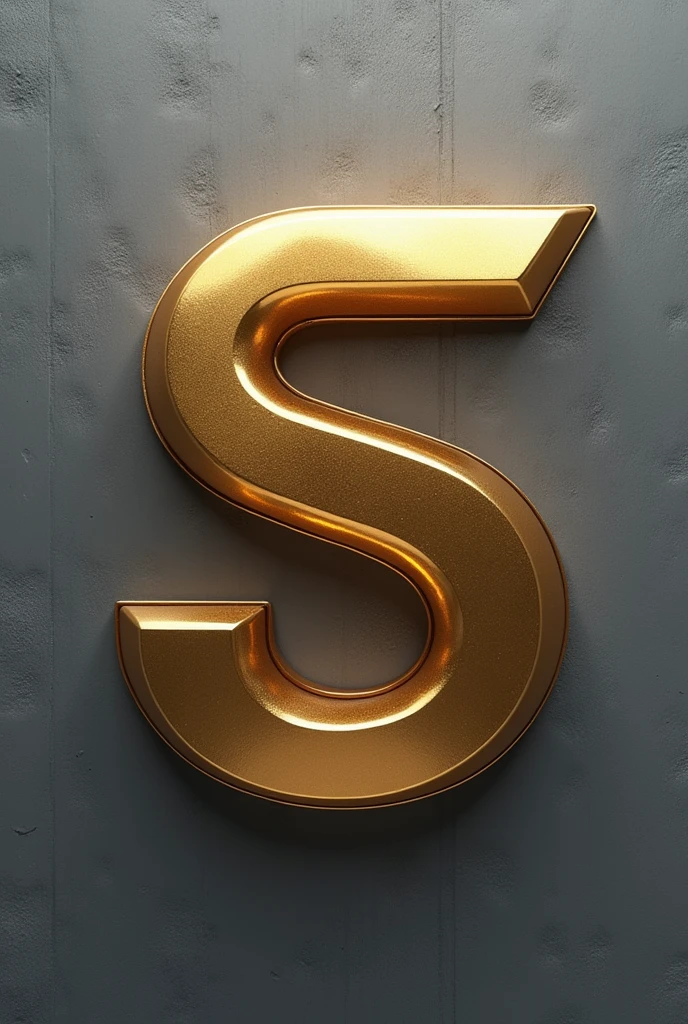 (photorealism:1.2),A logo that looks like a combined letter "S" and "B", font style looks more futuristic and the color is gold. The background should be a textured gray surface