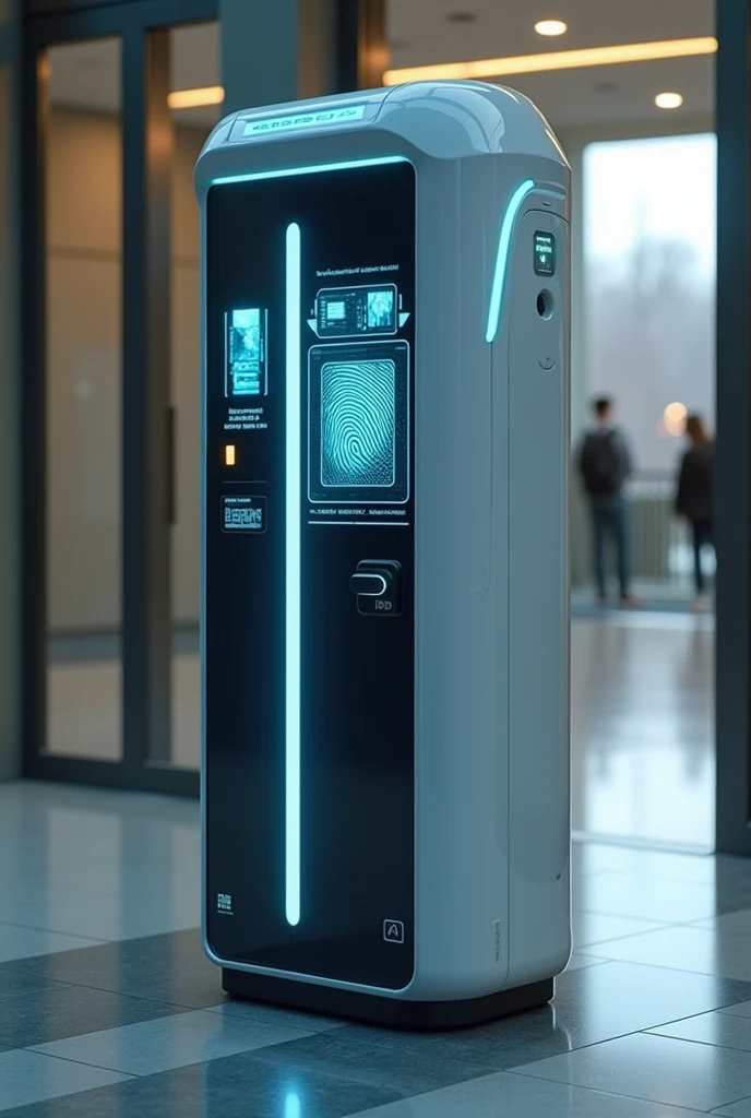 ID robot device scanner that u have to scan to get inside the school 