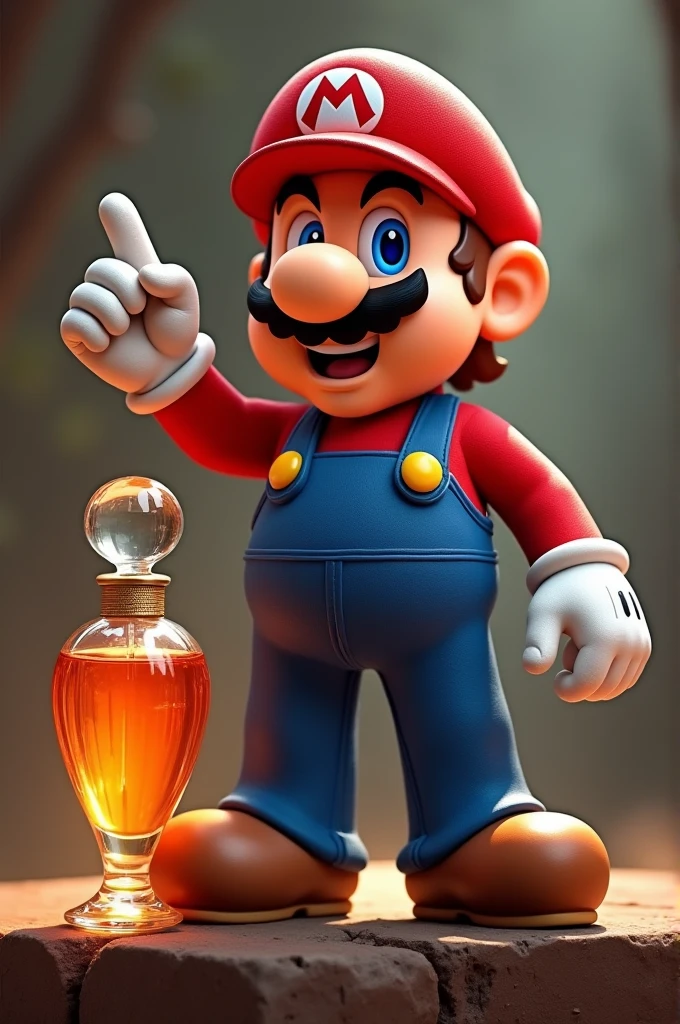 Mario bros wearing a parfum and the tittle Is "Perfu.Mario"