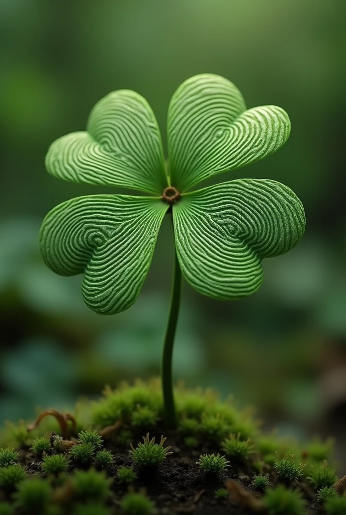 4 leaf clover, each leaf is a fingerprint