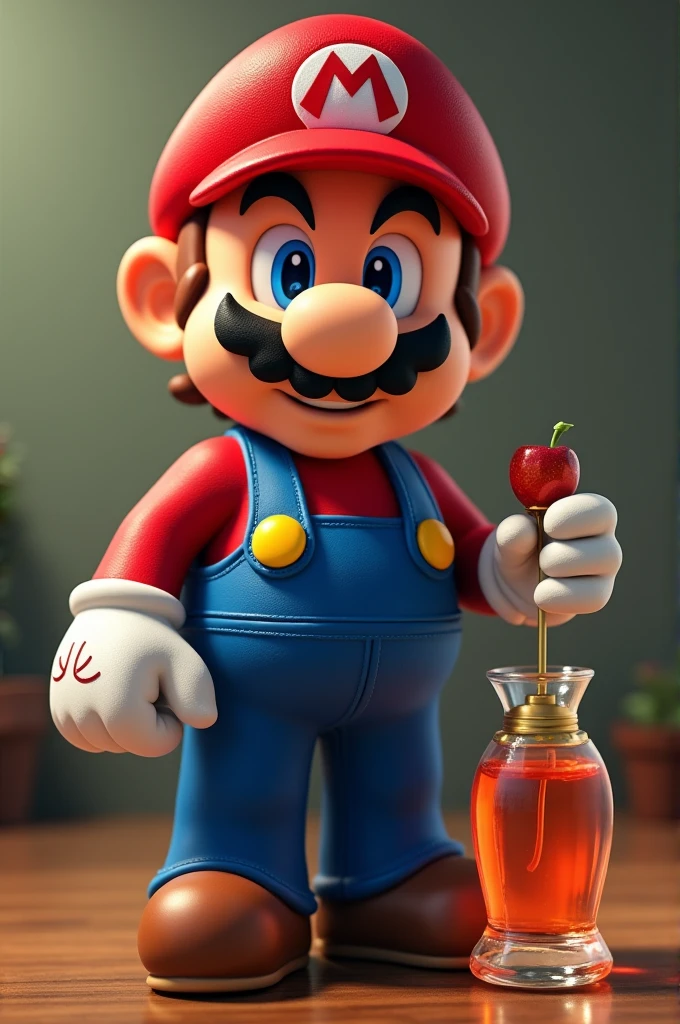 Mario bros wearing a parfum and the tittle is "Perfu.Mario"