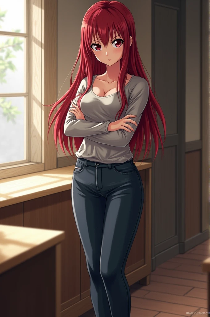 Erza Scarlet in casual clothes