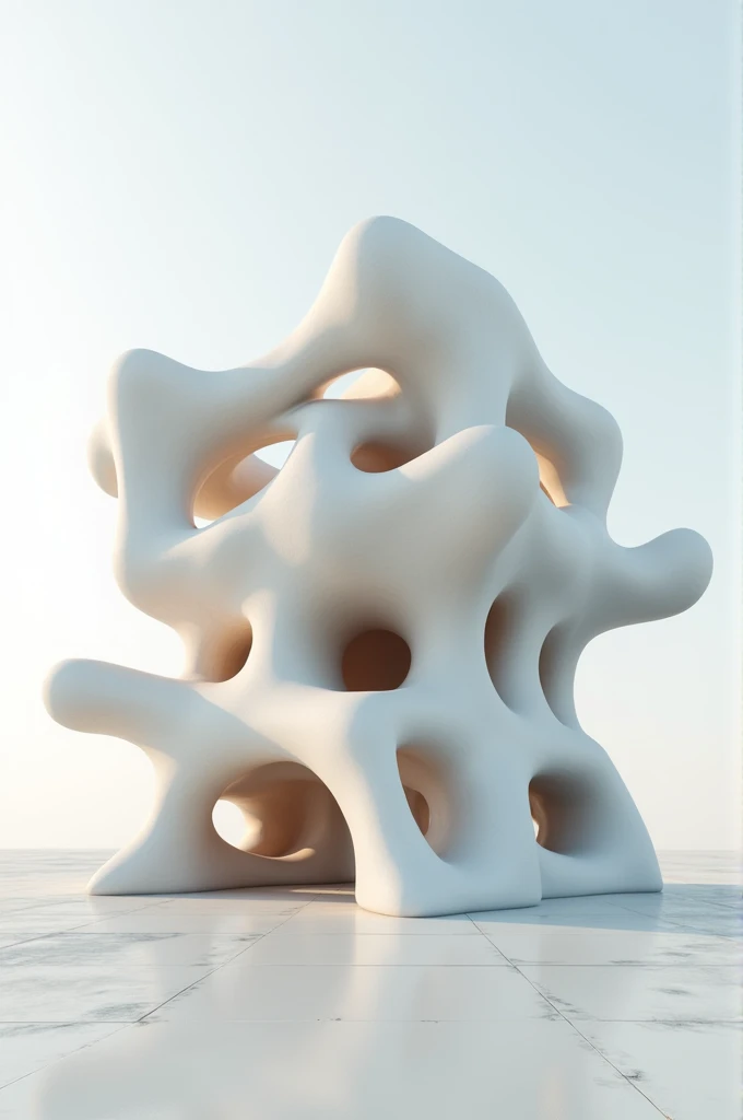 generate a 3d cubic shape with solid and void according to the design philosophy of architect frank gehry