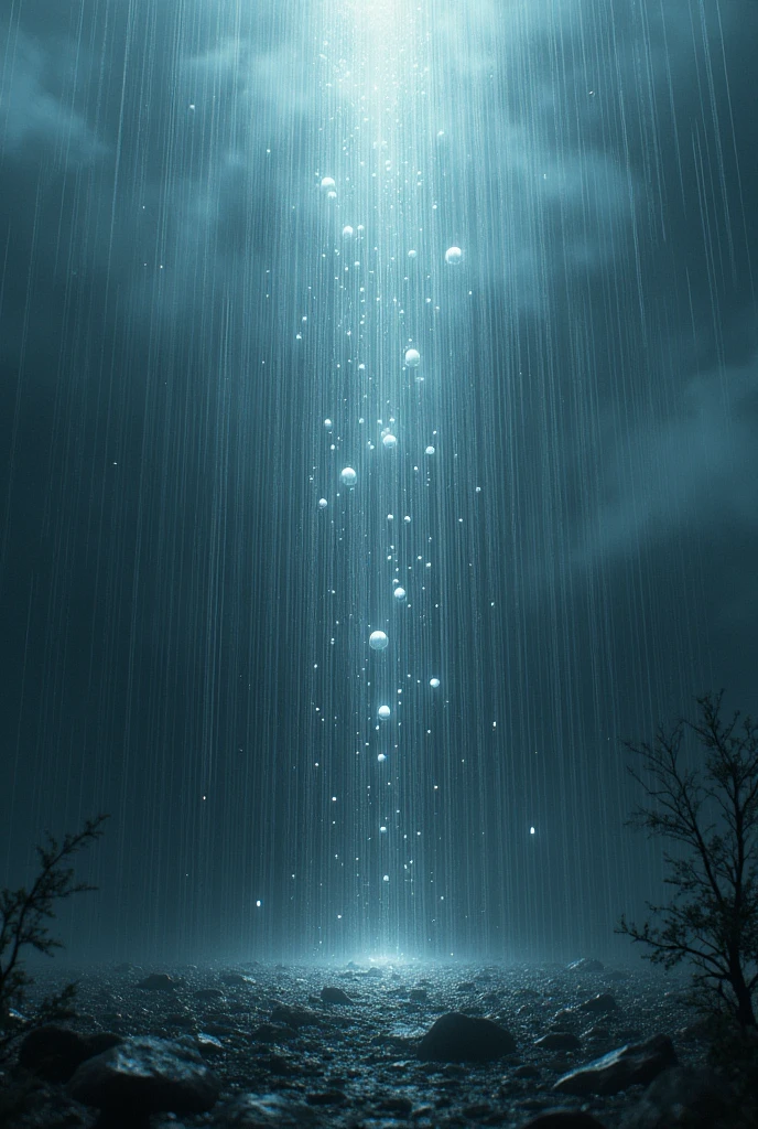 Large drops of rain
Falling from the sky
A magnificent sight
