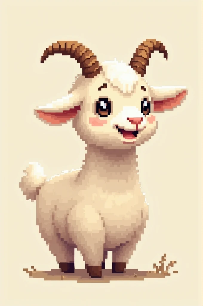 A pixel goat dumb and cute and big and pixelated
