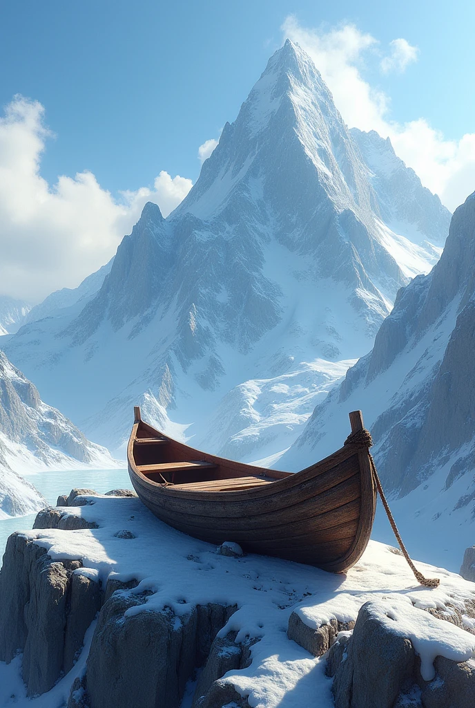 Boat on mountain