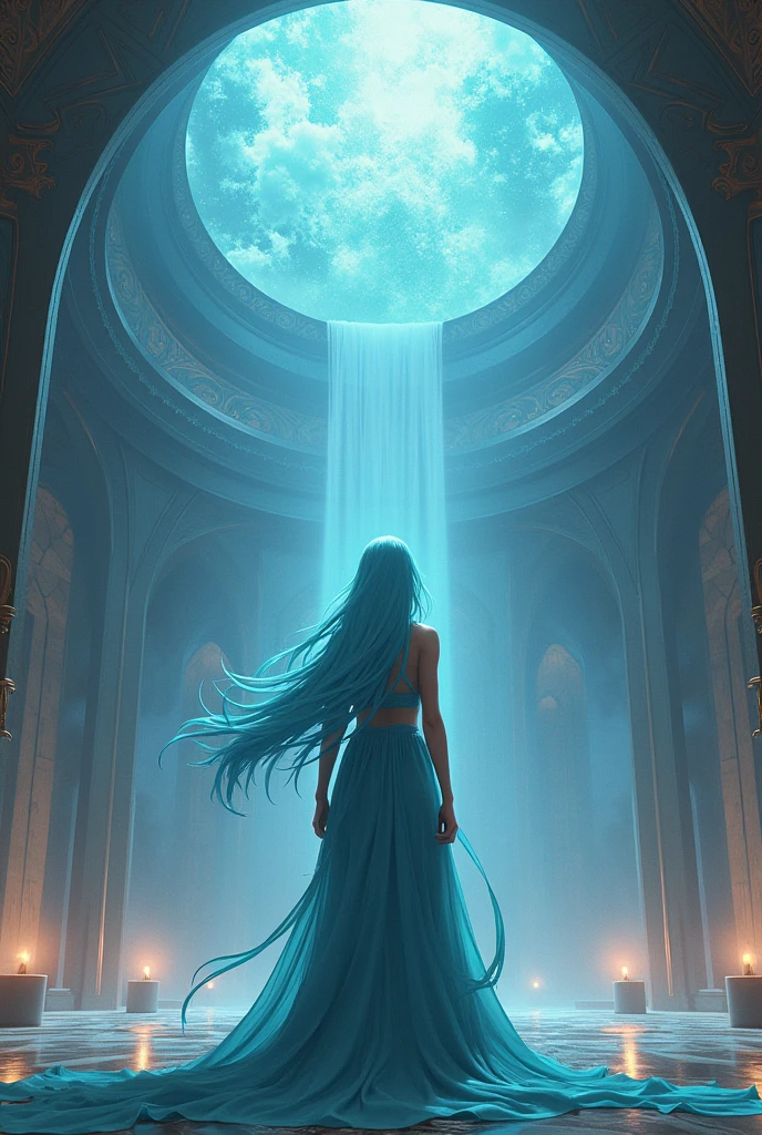 A big plan ; a woman wearing ; beautiful blue blond hair