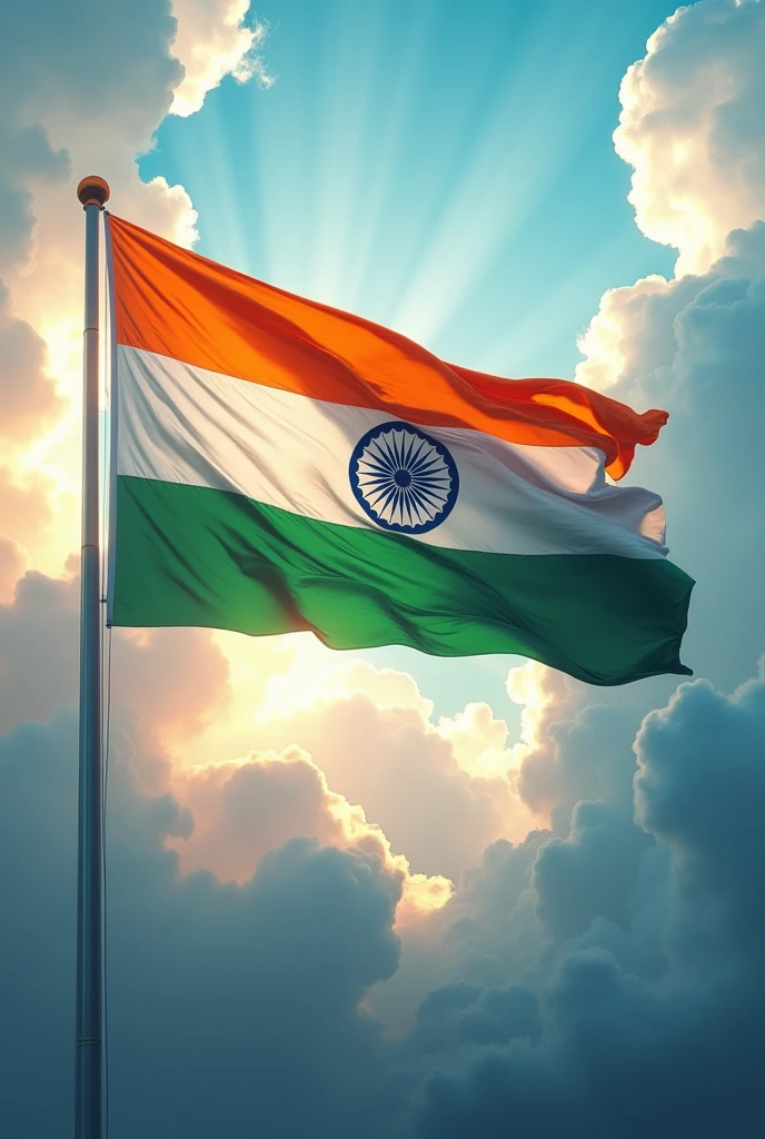 Indian flag sky flying