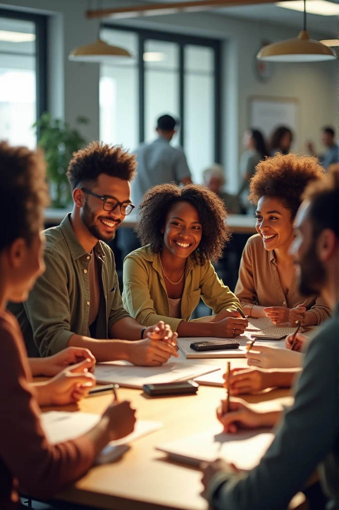 An image of a group of people from different cultures working together