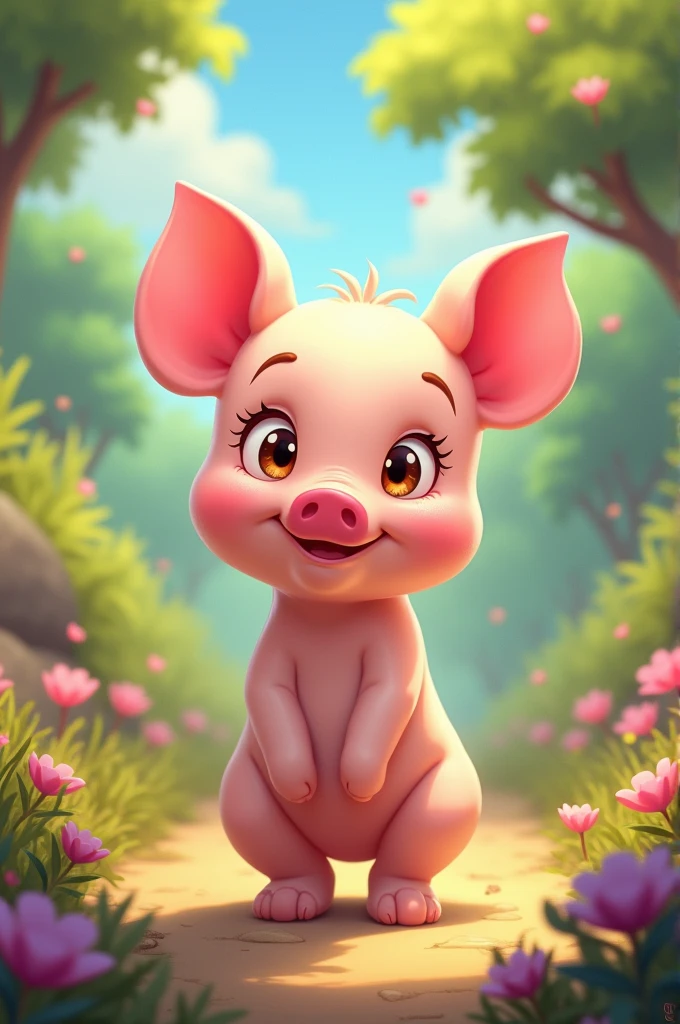 cute、Piglet、anime、2D、Disney、Child、happy