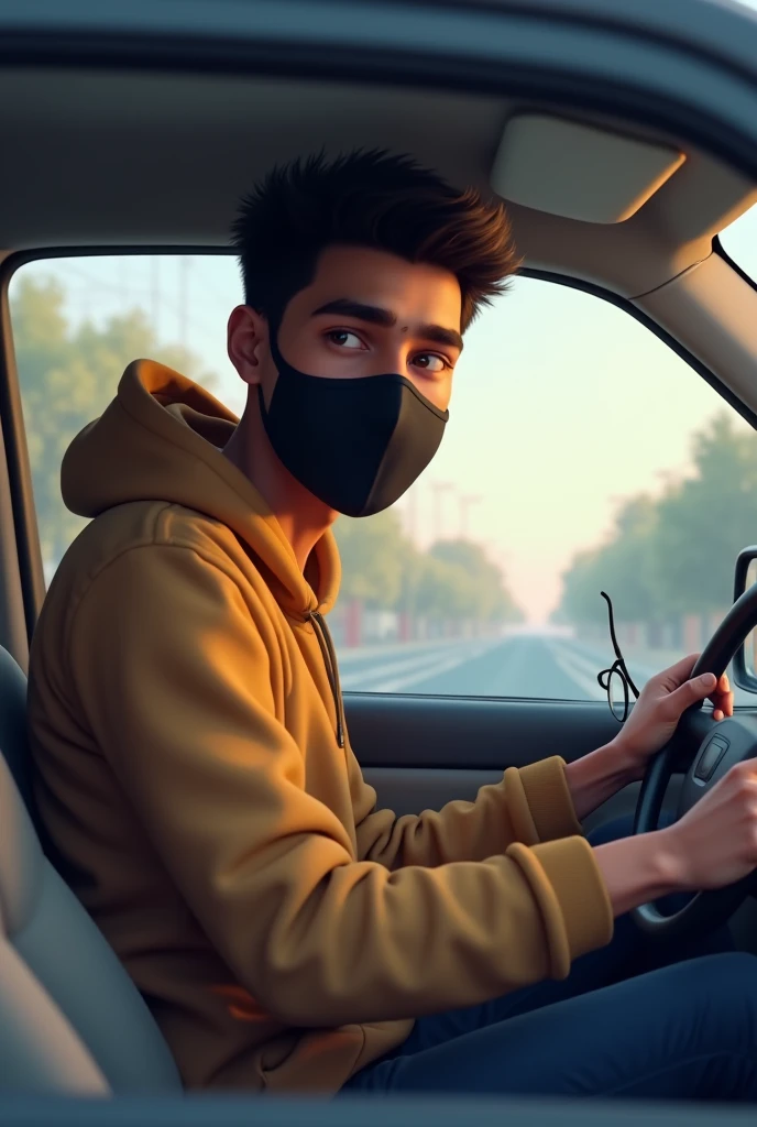 Black belajar ankho PE kala chasma hath me normal gadi bal jada bade nahi chahre pe black mask gardan tak nahi age 21 saal ladka indian hona chahiye body bakiyo ke jaisa jaisa age hai