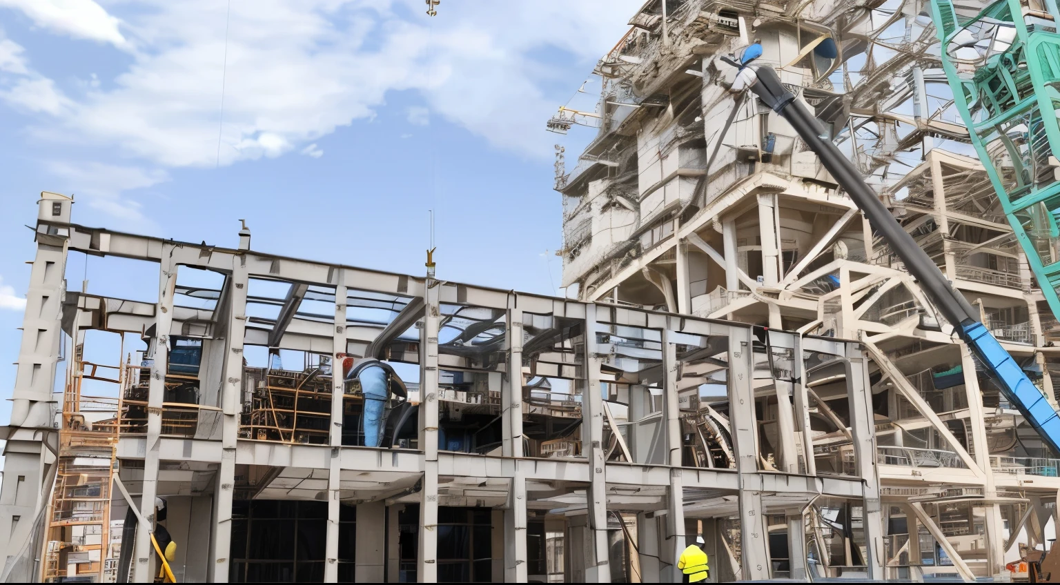 MAKE THIS IMAGE MORE REALISTIC AND SHOW THE ENGINEERS AND SKILL WORKERS ARE WORKING AT SITE