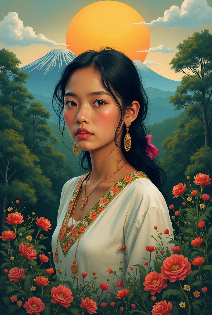 Create a girl that symbolizes the current situation of the Philippines