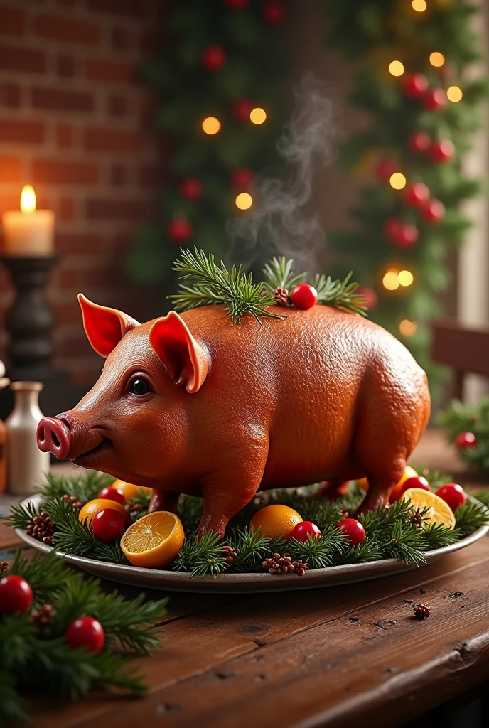 The pig is next for Christmas dinner