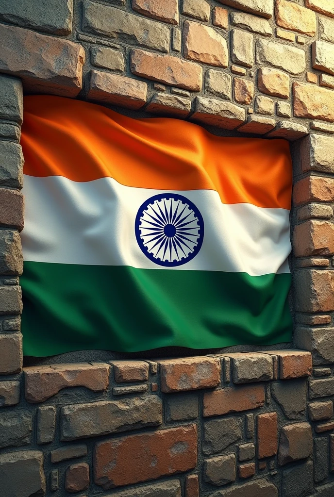 Indian flag into wall