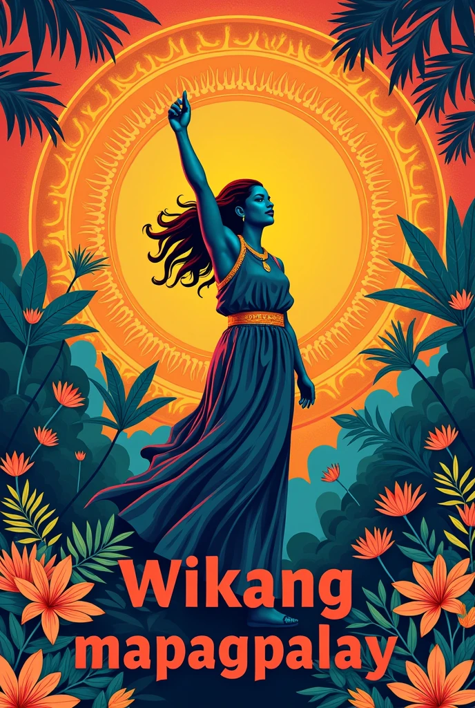 A poster about philippine culture with the theme of "Wikang mapagpalaya"