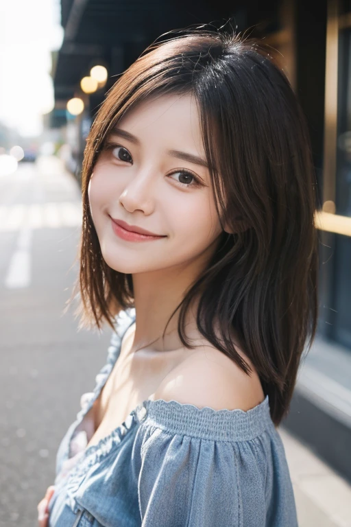 Beautiful woman, Cute clothes, Look straight into the camera, 、smile